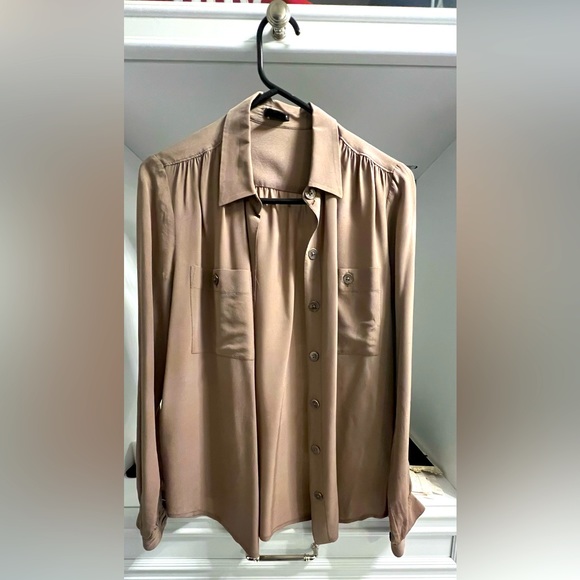 Taupe silky shirt - Picture 1 of 2